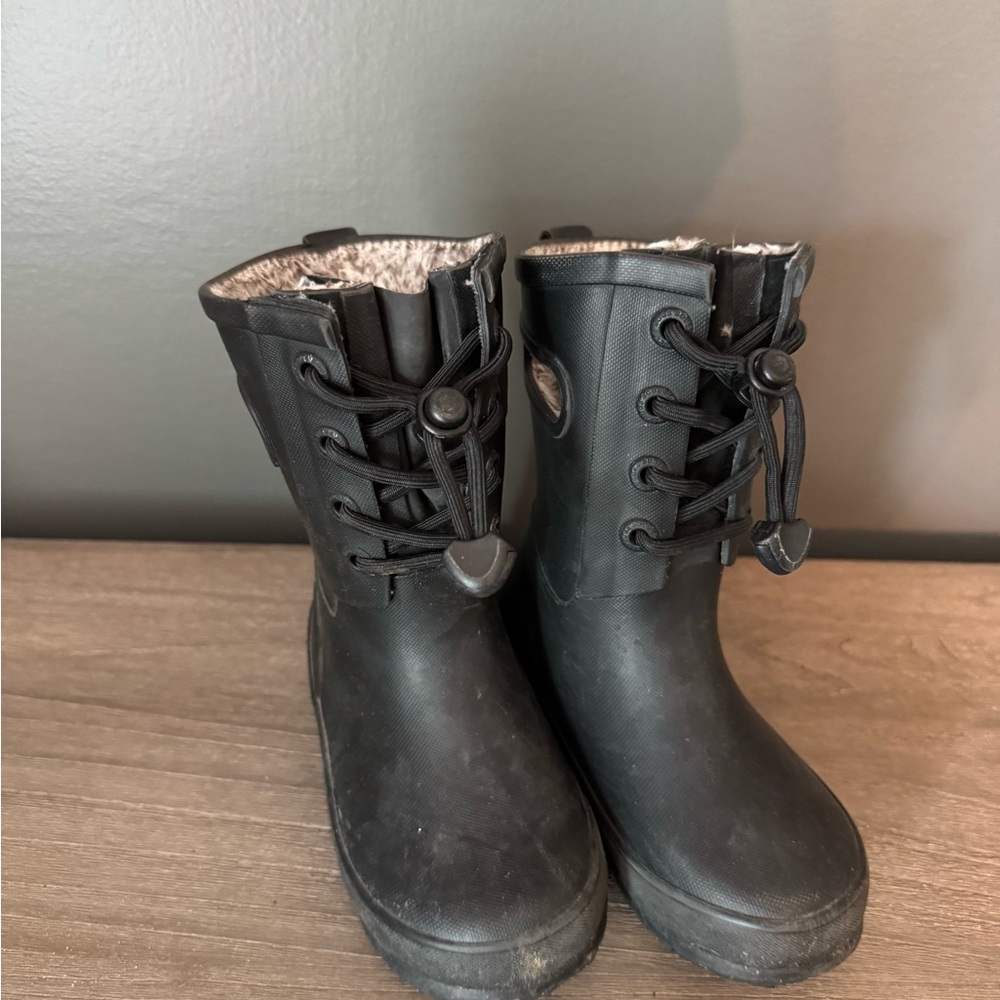 Amanda Plush Lace II Kids' Insulated Rain Boots Kids Black Winter Boots